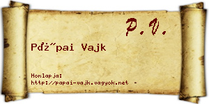 Pápai Vajk névjegykártya